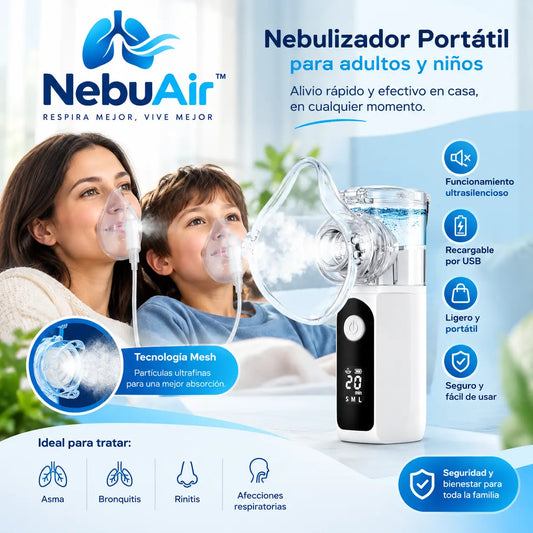NebuAir™ - Nebulizador Portatil para adultos y niños